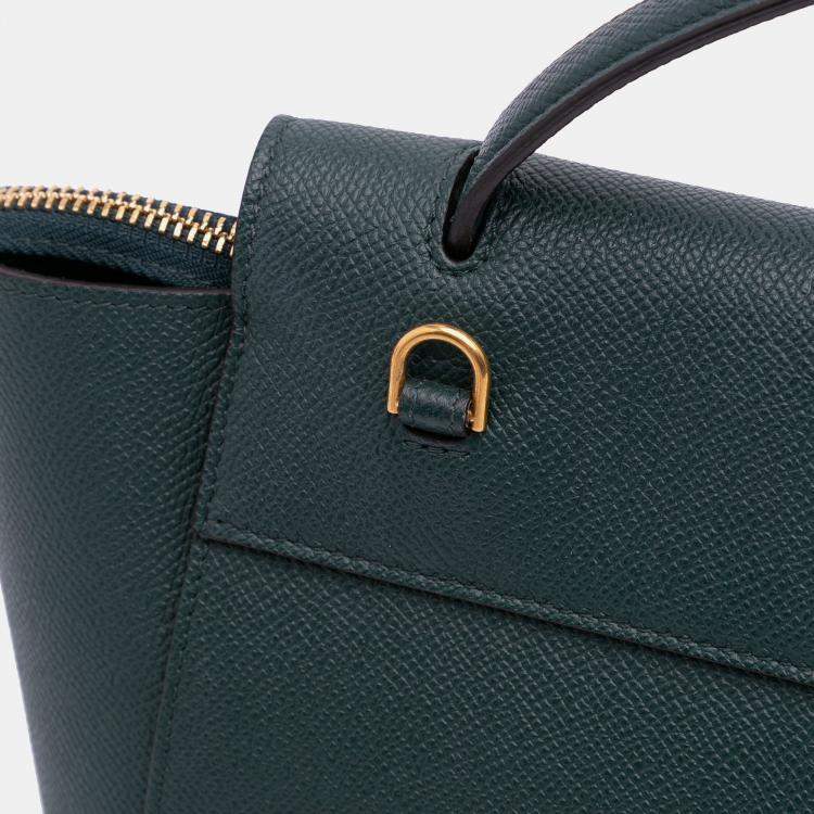 Pre Owned Celine Green Nano Grained Calfskin Belt Bag