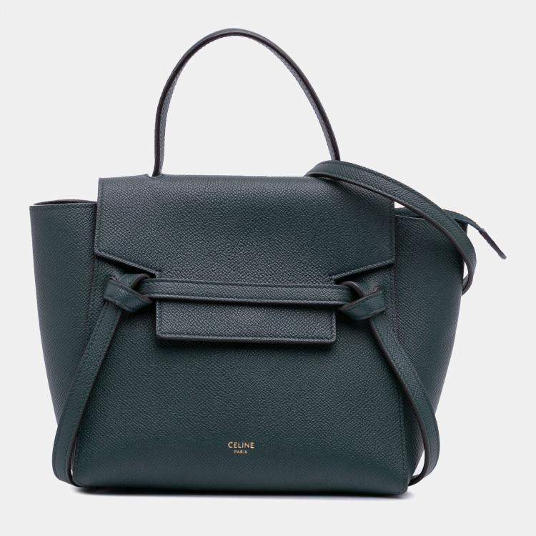 Pre Owned Celine Green Nano Grained Calfskin Belt Bag