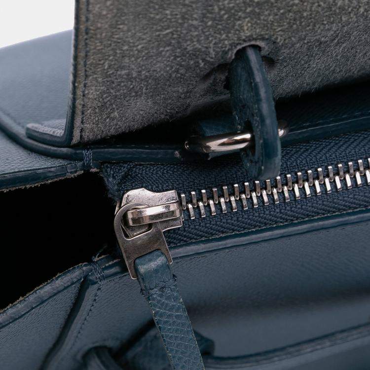 Pre Owned Celine Blue Nano Leather Belt Satchel