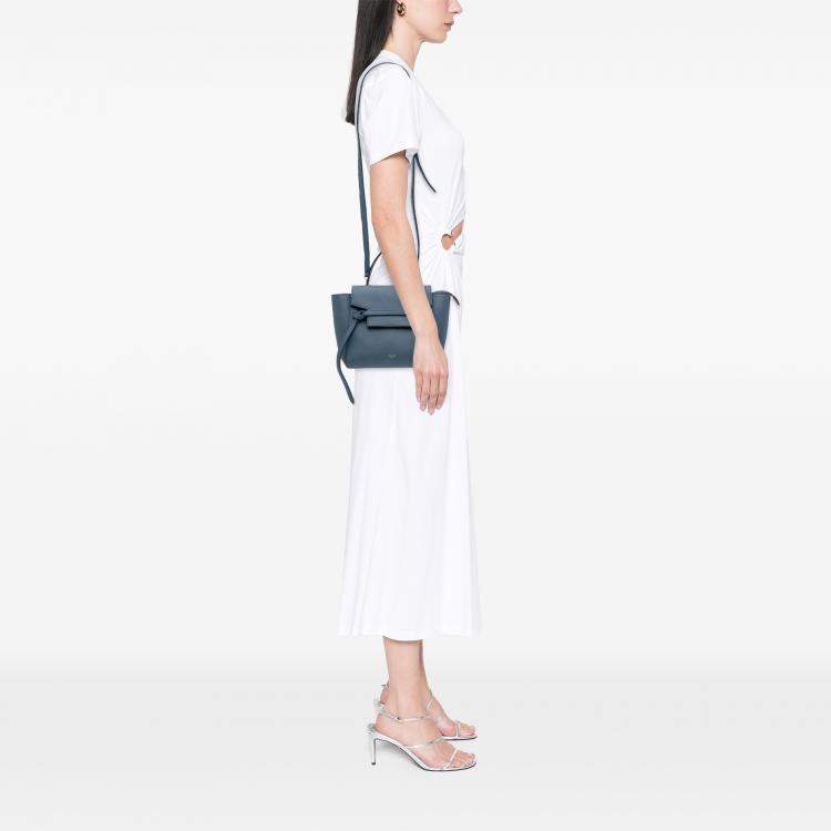 Pre Owned Celine Blue Nano Leather Belt Satchel