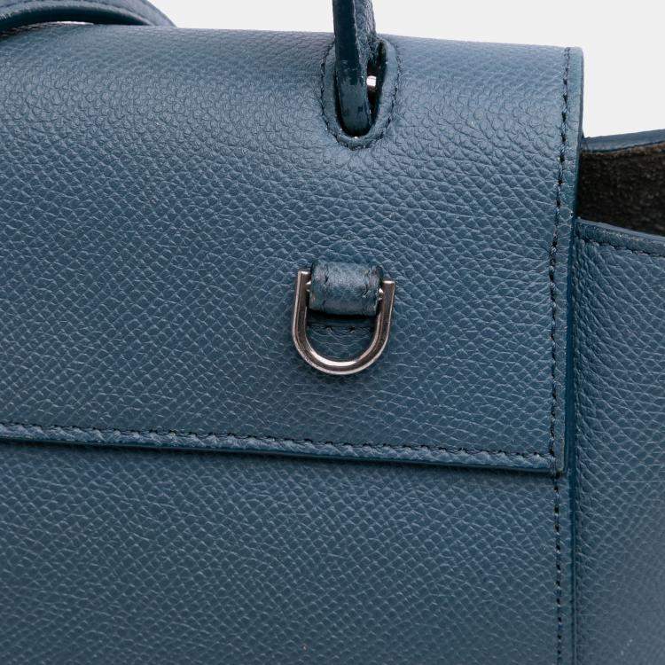 Pre Owned Celine Blue Nano Leather Belt Satchel