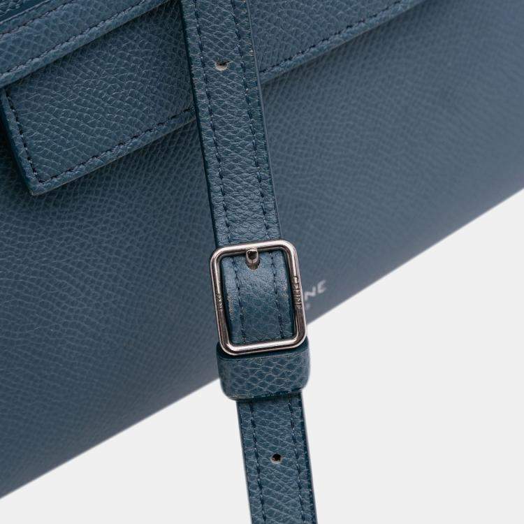 Pre Owned Celine Blue Nano Leather Belt Satchel