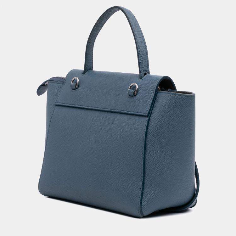 Pre Owned Celine Blue Nano Leather Belt Satchel