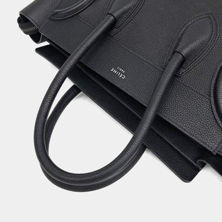 Pre Owned Celine Black Leather Luggage Tote