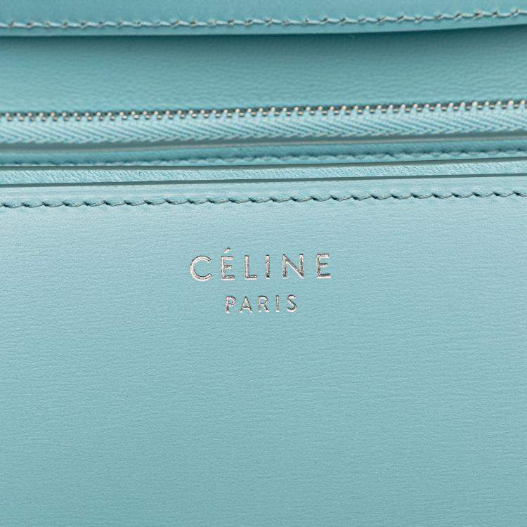 Pre Owned Celine Blue Medium Calfskin Classic Box