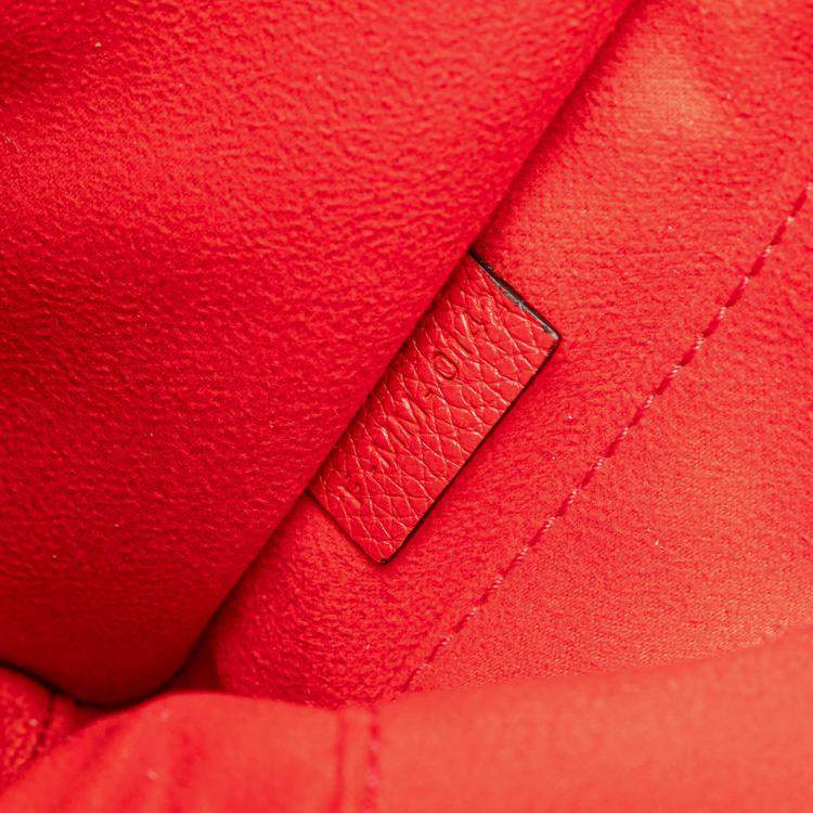 Pre Owned Celine Red Nano Leather Luggage Tote