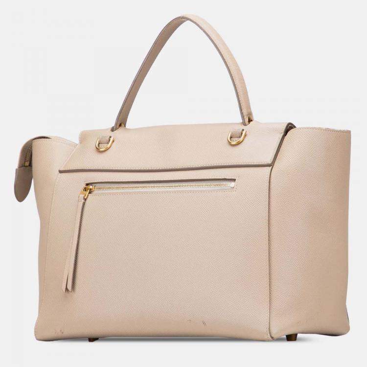 Pre Owned Celine Beige Mini Grained Calfskin Belt Bag