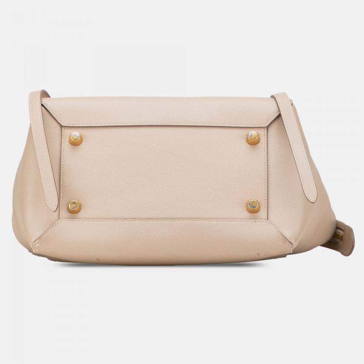 Pre Owned Celine Beige Mini Grained Calfskin Belt Bag