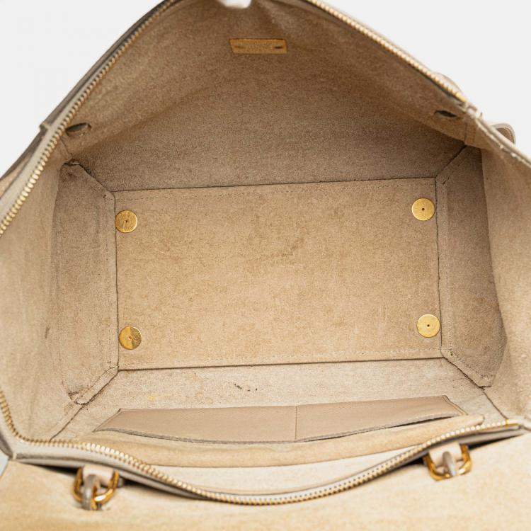Pre Owned Celine Beige Mini Grained Calfskin Belt Bag
