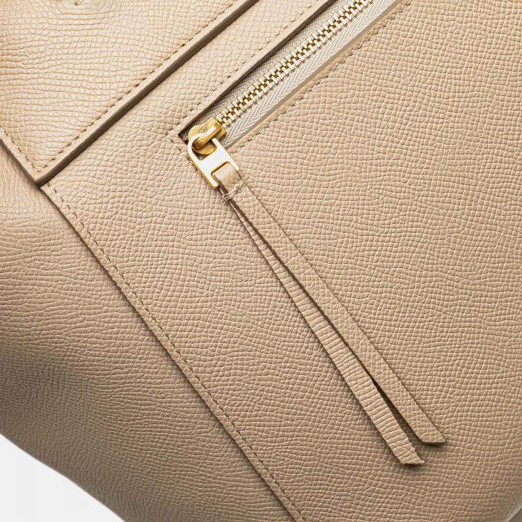 Pre Owned Celine Beige Mini Grained Calfskin Belt Bag
