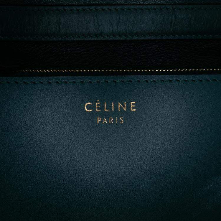 Pre Owned Celine Green Medium Calfskin Classic Box