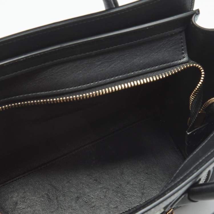 Pre Owned Celine Tricolor Lizard and Leather Nano Luggage Tote