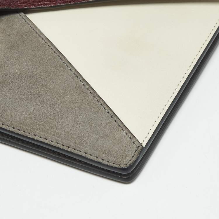 Pre Owned Celine Tricolor Cobra Skin and Leather Diamond Clutch