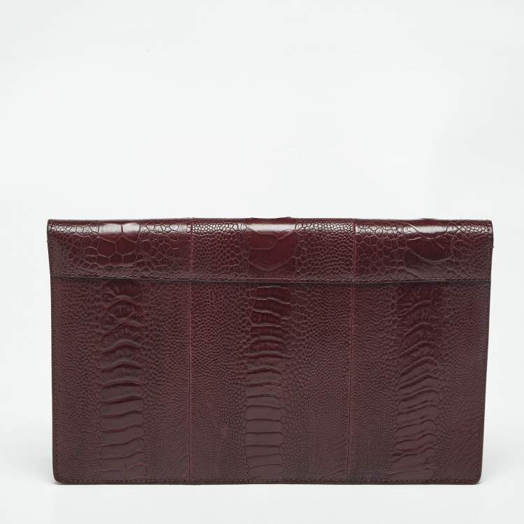 Pre Owned Celine Tricolor Cobra Skin and Leather Diamond Clutch
