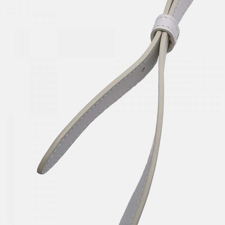 Pre Owned Celine Triomphe White Raffia Leather Shoulder Bag