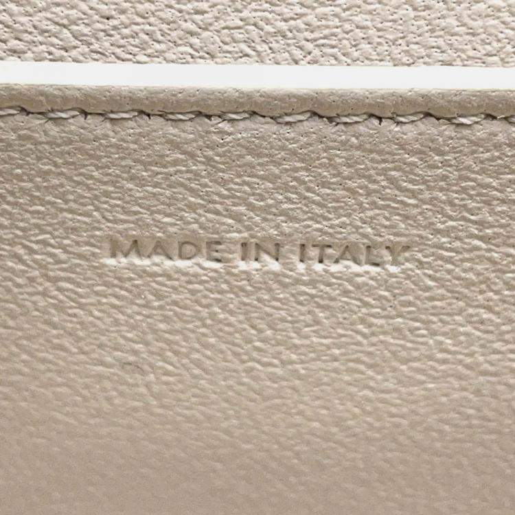 Pre Owned Celine Triomphe White Raffia Leather Shoulder Bag