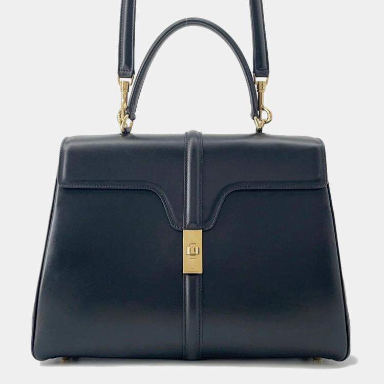 Pre Owned Celine Classique 16 Medium Black Leather Handbag