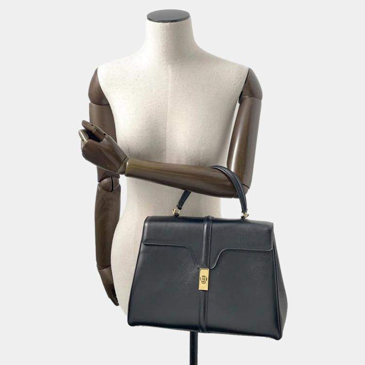 Pre Owned Celine Classique 16 Medium Black Leather Handbag