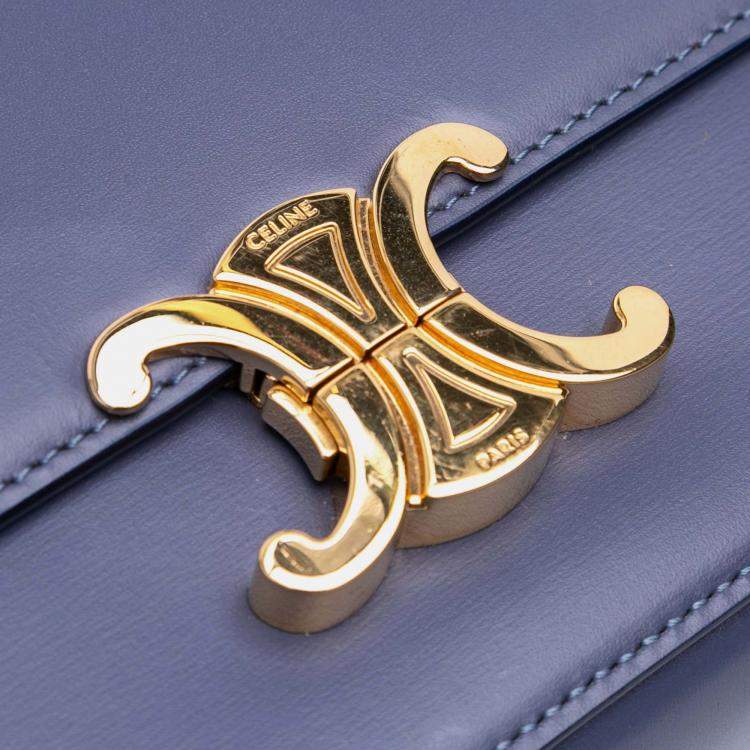 Pre Owned Celine Purple Teen Shiny Calfskin Triomphe Crossbody