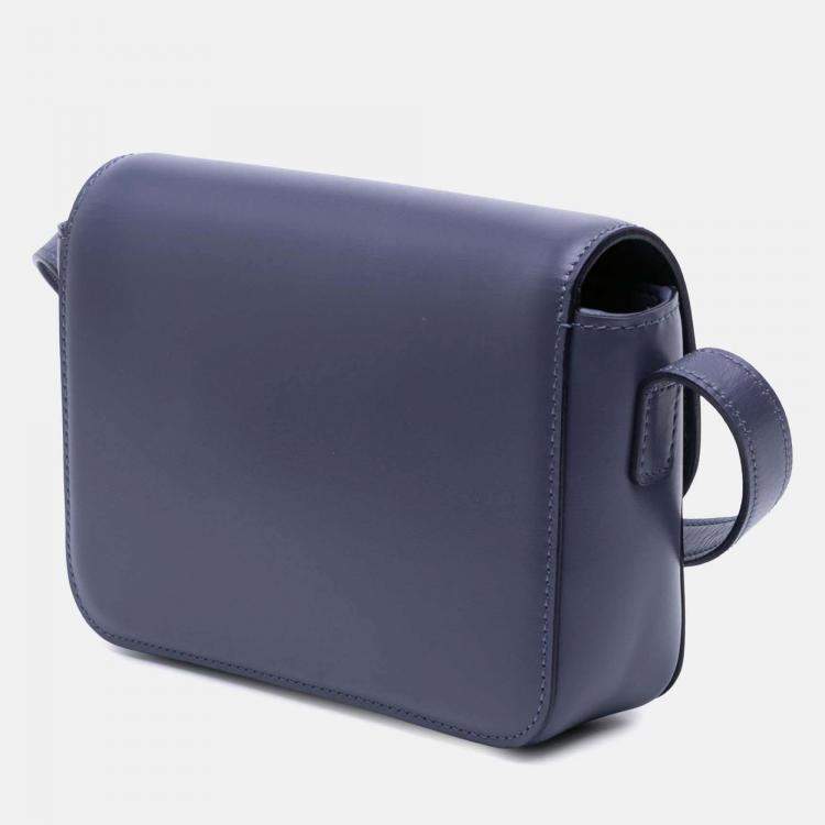 Pre Owned Celine Purple Teen Shiny Calfskin Triomphe Crossbody
