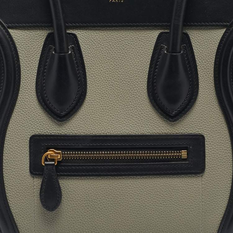 Pre Owned Celine Tri Color Nubuck and Leather Micro Luggage Tote