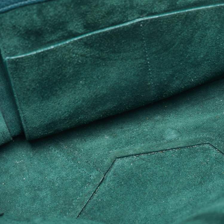 Pre Owned Celine Dark Green Leather Small Cabas Phantom Tote