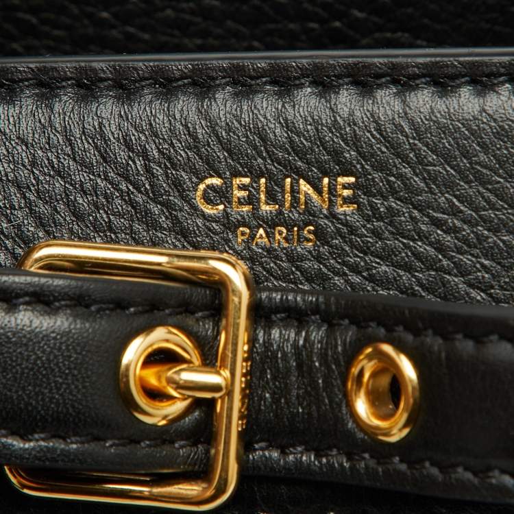 Pre Owned Celine Black Supple Leather Teen Conti Satchel