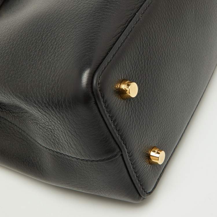 Pre Owned Celine Black Supple Leather Teen Conti Satchel
