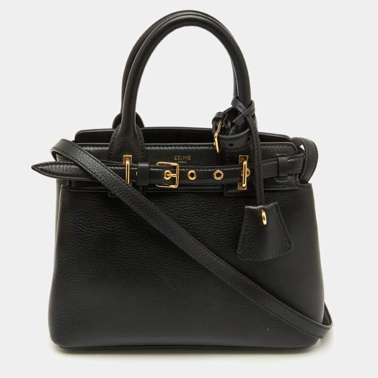 Pre Owned Celine Black Supple Leather Teen Conti Satchel
