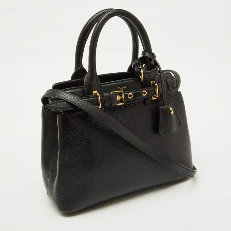 Pre Owned Celine Black Supple Leather Teen Conti Satchel