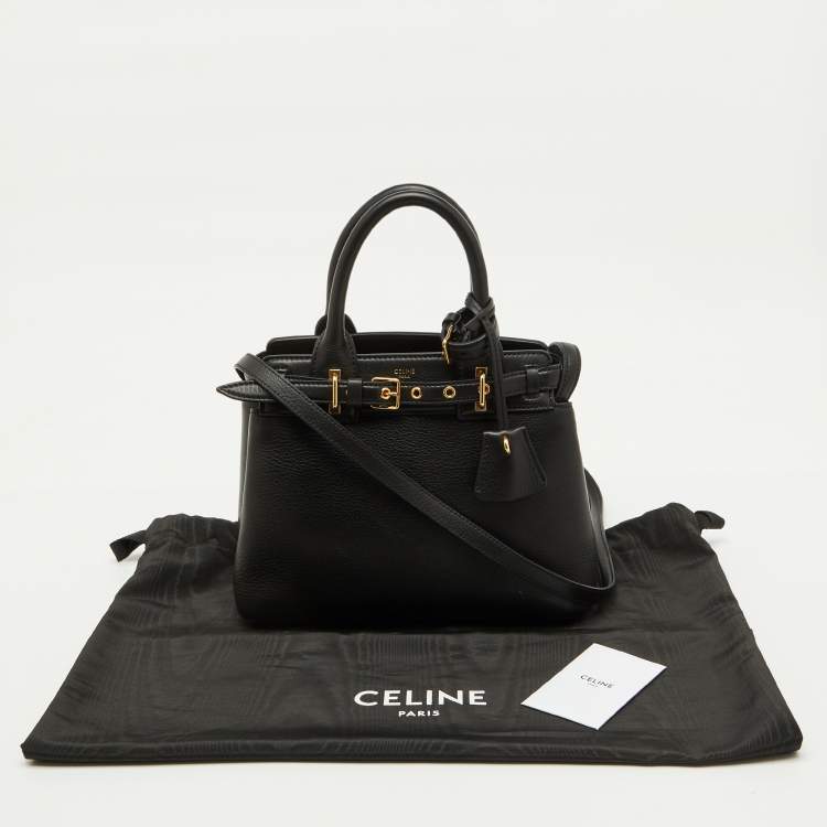 Pre Owned Celine Black Supple Leather Teen Conti Satchel