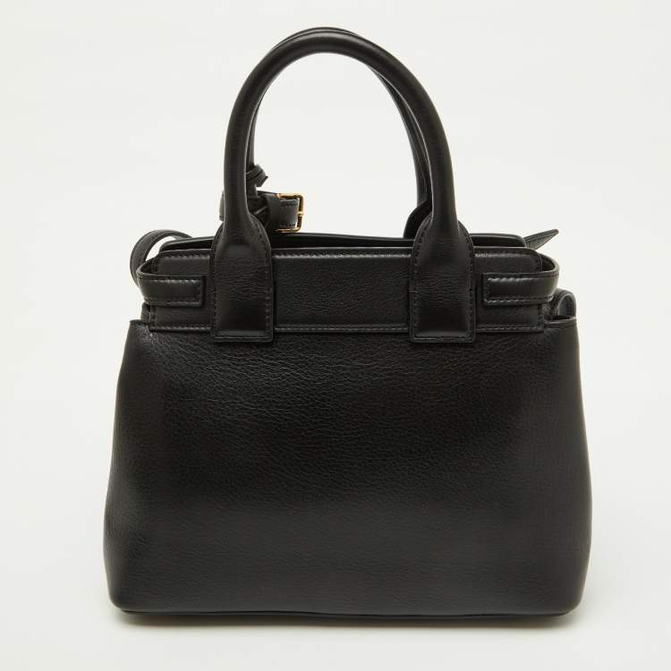 Pre Owned Celine Black Supple Leather Teen Conti Satchel