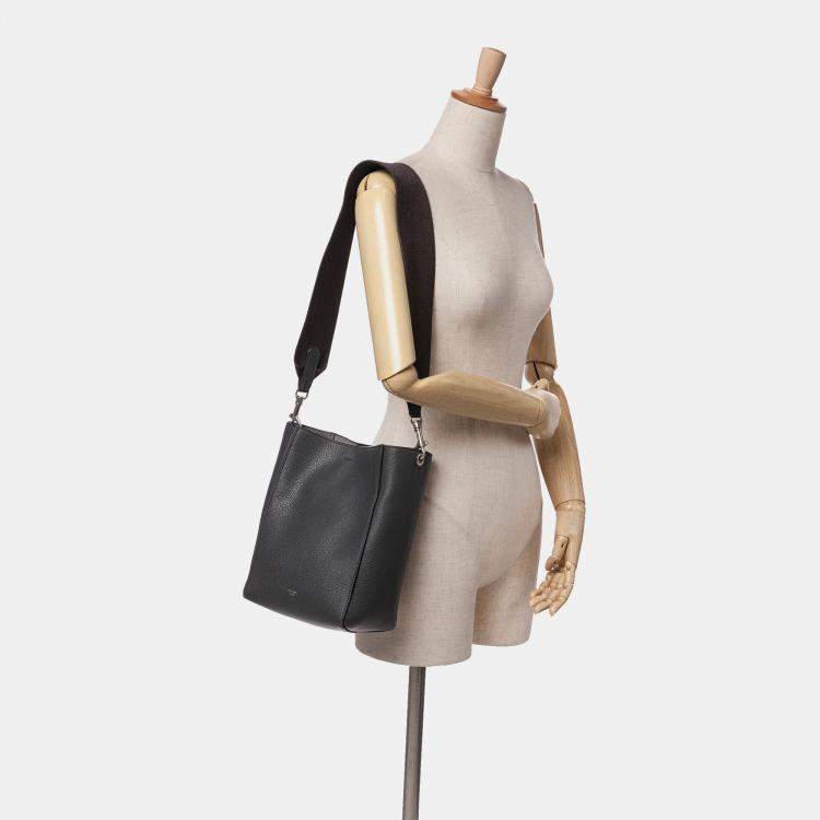 Pre Owned Celine Brown Small Soft Grained Calfskin Seau Sangle Shoulder Bag