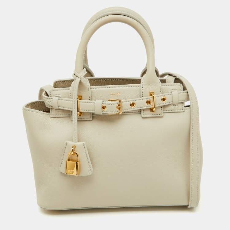 Pre Owned Celine Light Grey Leather Teen Conti Bag
