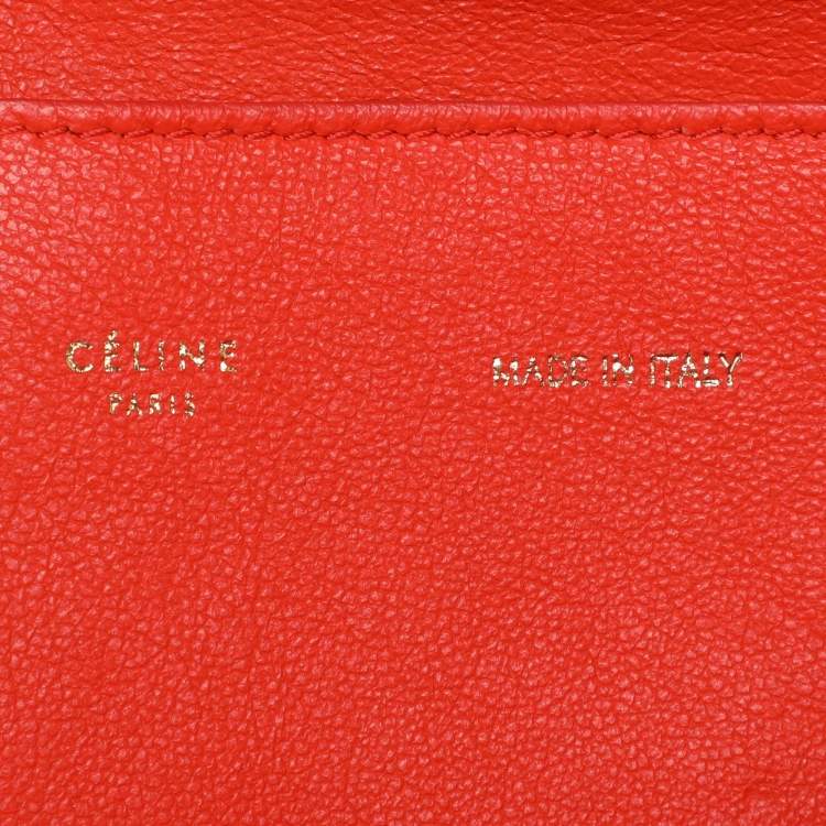 Pre Owned Celine Orange Python and Suede Medium Trapeze Bag