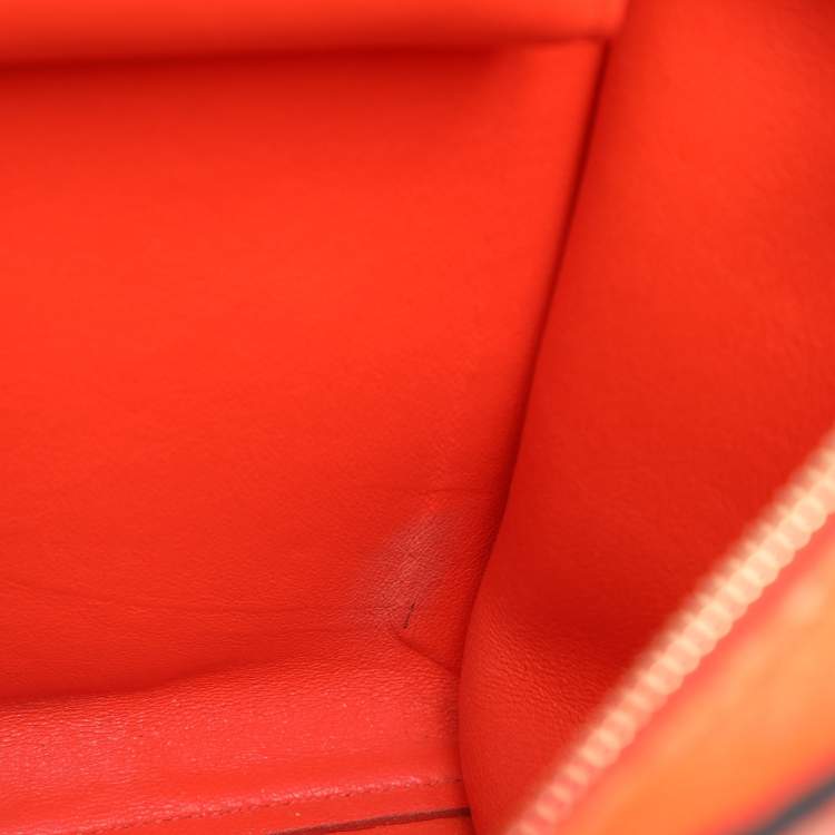 Pre Owned Celine Orange Python and Suede Medium Trapeze Bag