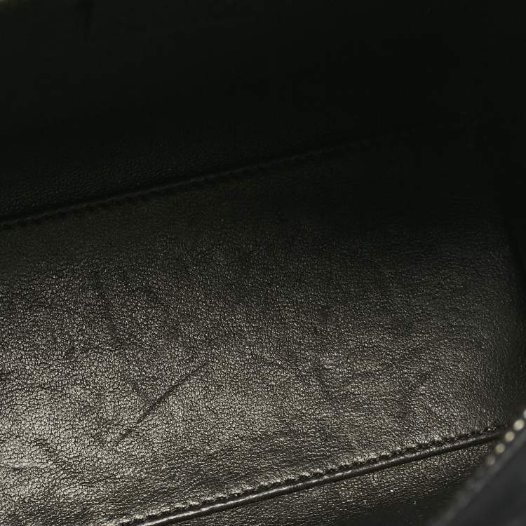 Pre Owned Celine Black/Beige Watersnake and Leather Nano Luggage Tote