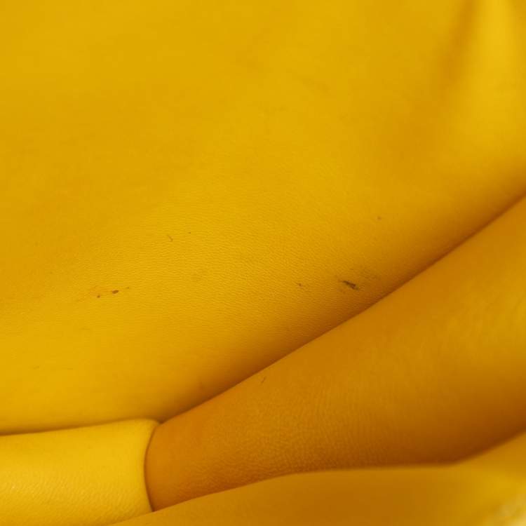 Pre Owned Celine Yellow Python Leather Medium Box Shoulder Bag
