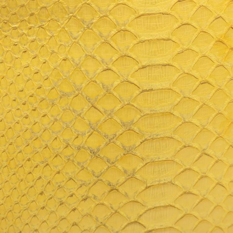 Pre Owned Celine Yellow Python Leather Medium Box Shoulder Bag