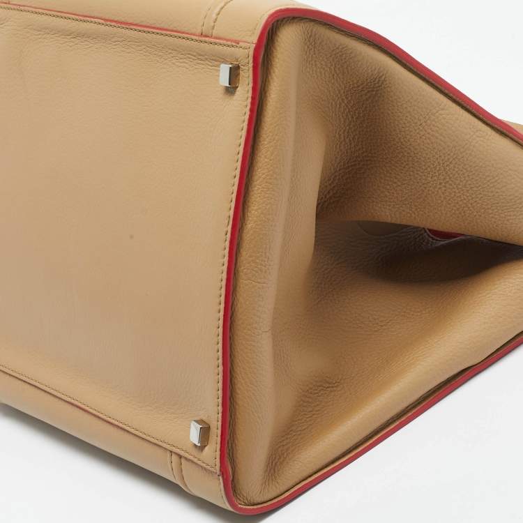 Pre Owned Celine Tan Leather Medium Phantom Luggage Tote