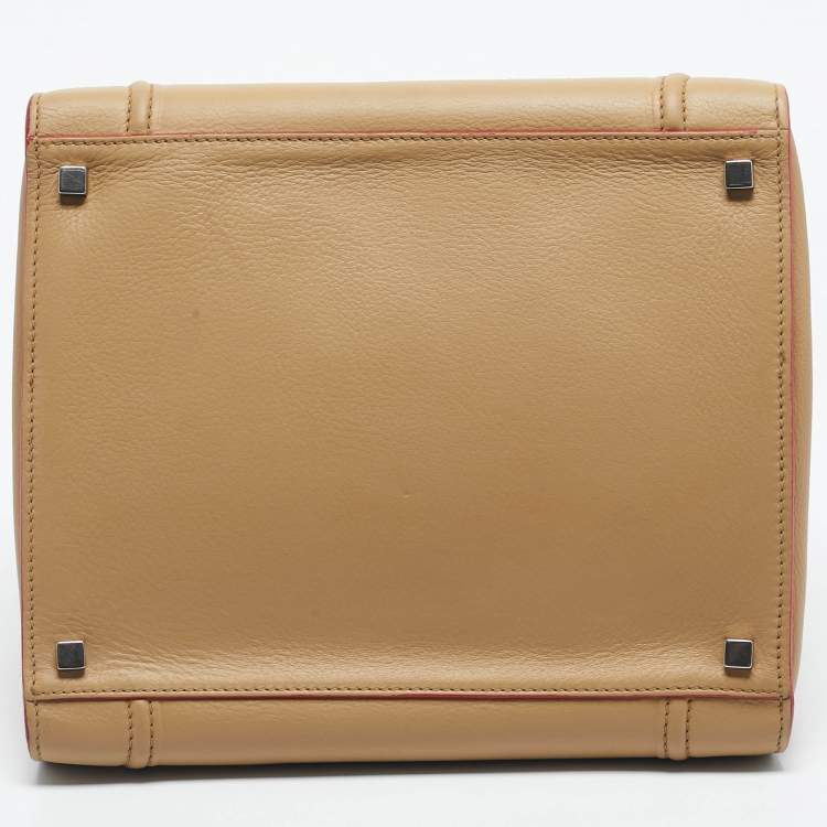 Pre Owned Celine Tan Leather Medium Phantom Luggage Tote