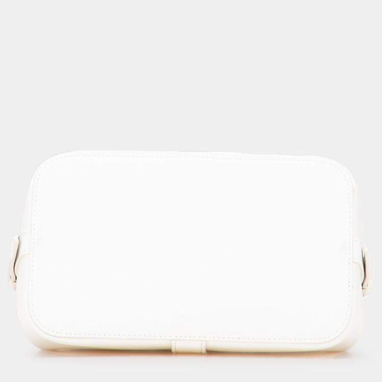 Pre Owned Celine White Teen Leather Cabas De France Crossbody