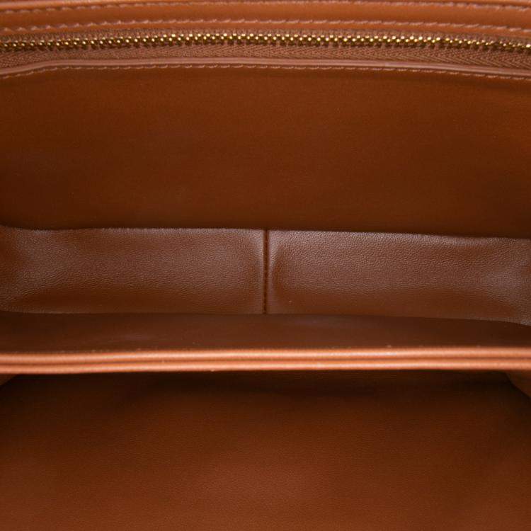 Pre Owned Celine Brown Classique Triomphe Coated Canvas and Calfskin Triomphe Crossbody
