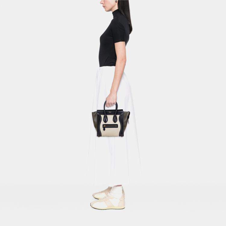 Pre Owned Celine Multicolor Micro Leather Luggage Tote