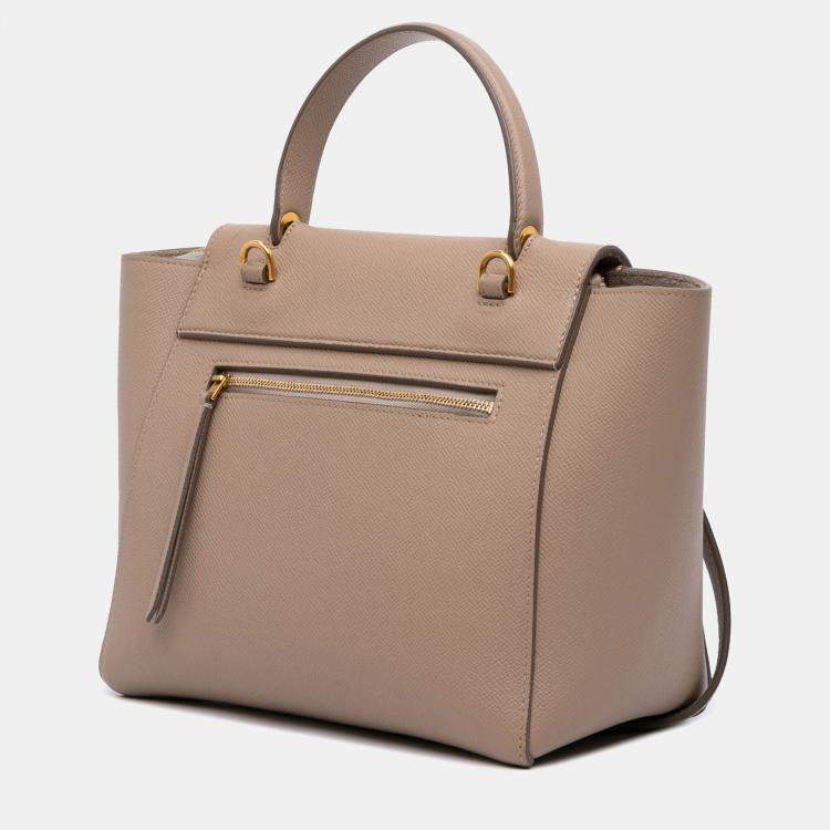 Pre Owned Celine Brown Micro Grained Calfskin Belt Bag
