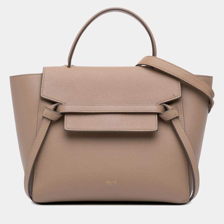 Pre Owned Celine Brown Micro Grained Calfskin Belt Bag