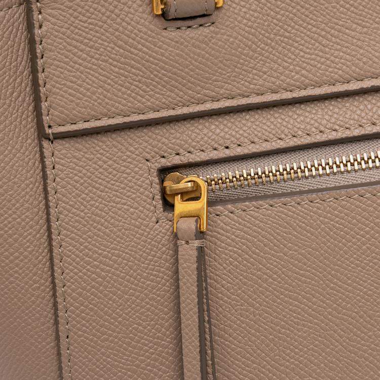 Pre Owned Celine Brown Micro Grained Calfskin Belt Bag