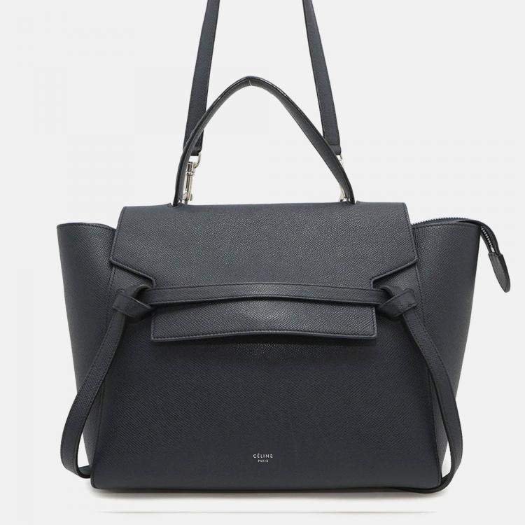 Pre Owned Celine Belt Bag Navy Leather Size Mini