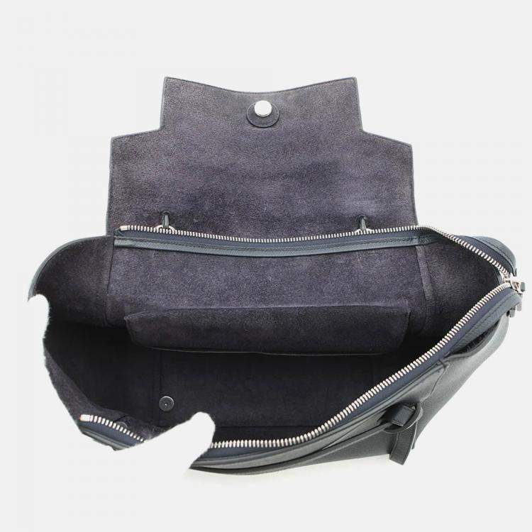 Pre Owned Celine Belt Bag Navy Leather Size Mini