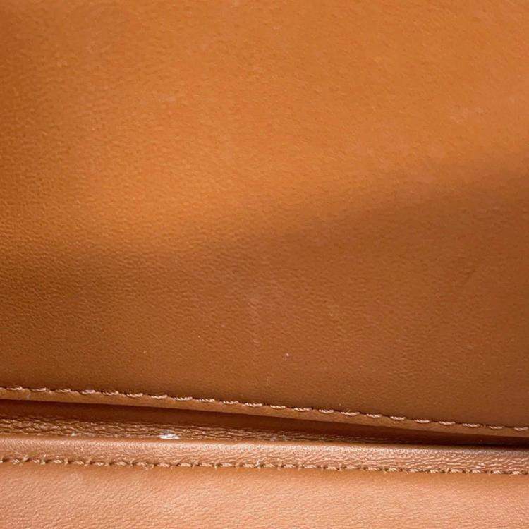 Pre Owned Celine Claude Triomphe One Shoulder Bag White PVC Calf Leather